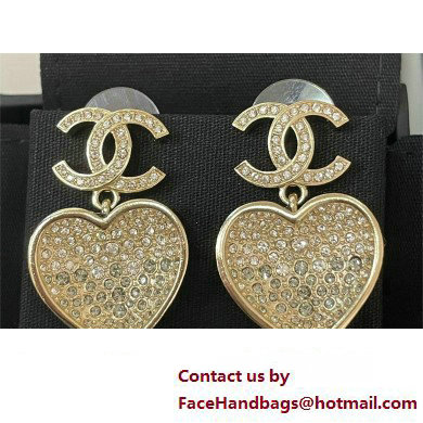 Chanel Chanel Pendant Earrings in Metal  &  Strass. Gold, Gray  &  Crystal ABA403 2023